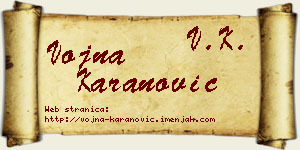 Vojna Karanović vizit kartica